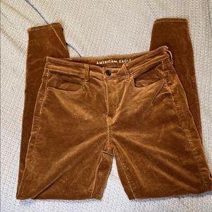American Eagle Hi-Rise Brown Corduroy Skinny Jeans